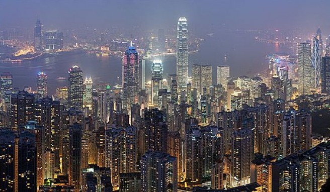 Hongkong Skyline vom Victoria Peak, China