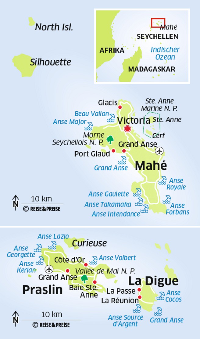 Landkarte Seychellen