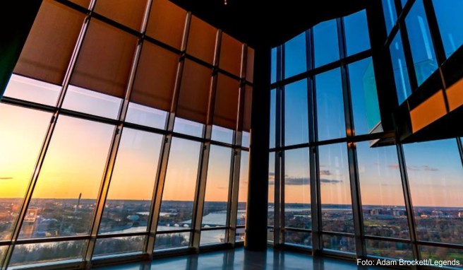 Diesen Blick in Richtung Washington bietet die Aussichtsplattform des CEB Tower in Arlington