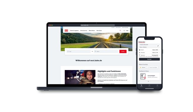 Seite und App: Zur neuen Buchungsplattform gehört die neue App «Next DB Navigator».