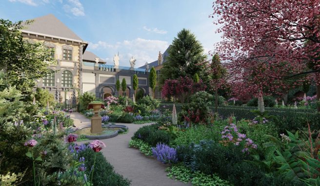 Der Garten des Rubenshuis wurde umgestaltet - mit gut 17.000 neuen Pflanzen, wie das Museum schreibt. Dieses Bild zeigt noch ein Modellentwurf des Gartens.