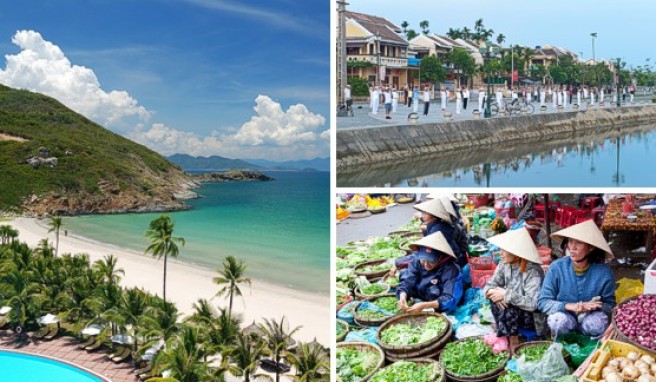 In Zentralvietnam lassen die Strände nichts zu Wünschen übrig. Die Altstadt von Hoi An in Vietnam ist als Weltkulturerbe anerkannt.